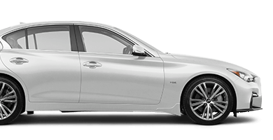 2021 White Infiniti Q50 Sedan Side Profile